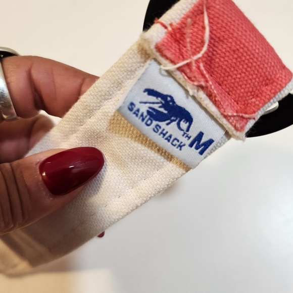 Sand Shack Crab Print Belt with Black Buckle Size M - Picture 2 of 9